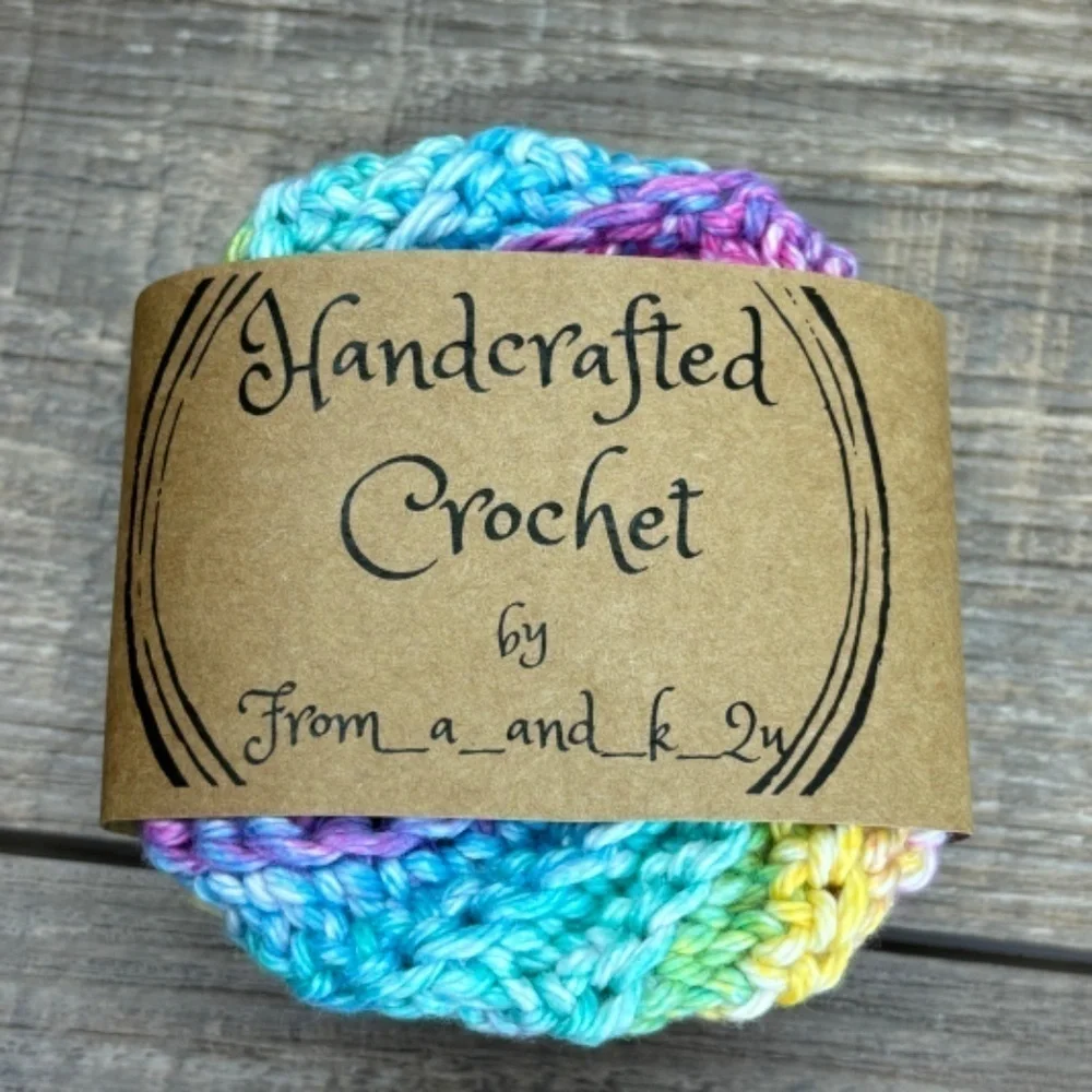 Handcrafted Crochet Spiral Tawashi Scrubbies Set Cotton Yarn Handmade‎ Knit